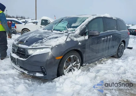 2021 Honda Odyssey Elite z USA, uszkodzony, nr VIN 5FNRL6H92MB011917